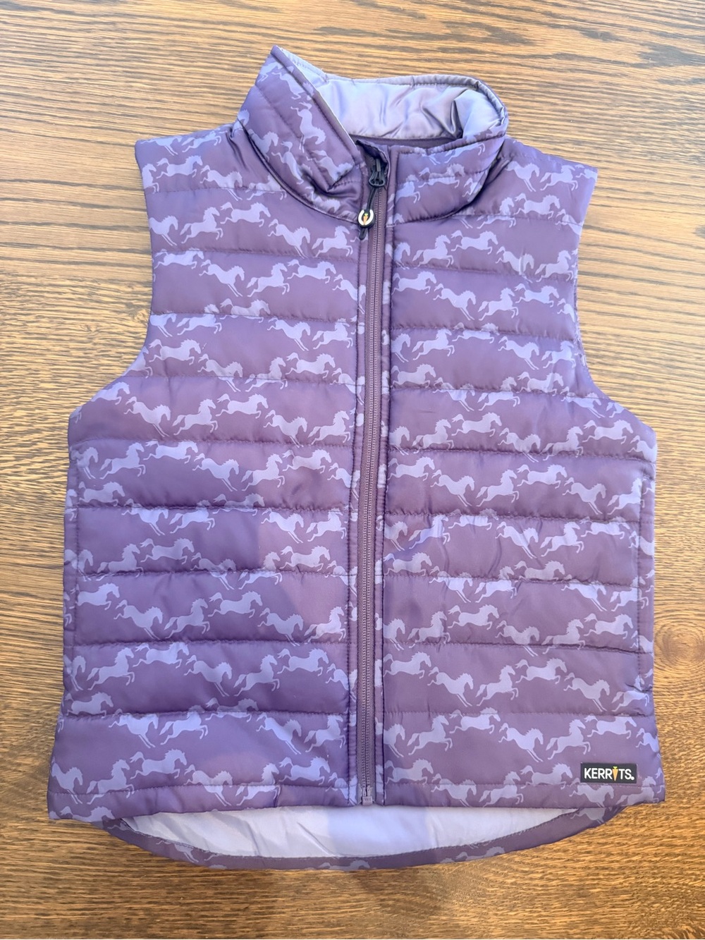 Kerrits Lavender Horse-Print Puffer Vest